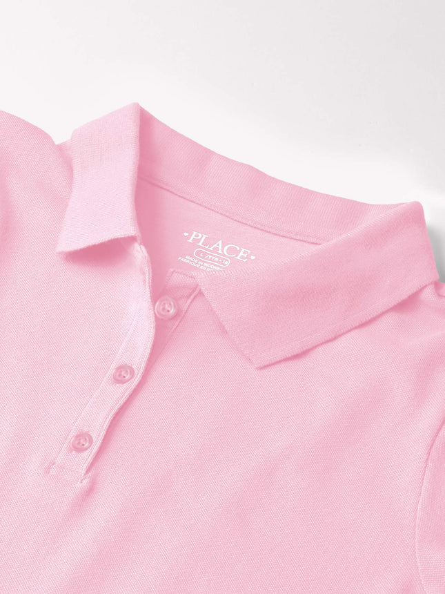 The Children's Place Girls Uniform Pique Polo Shirt, Sparklpink, XXL 16 US