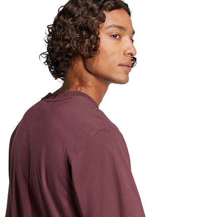adidas Men's Essentials Linear Single Jersey T-Shirt, Aurora Ruby/White, XX-S