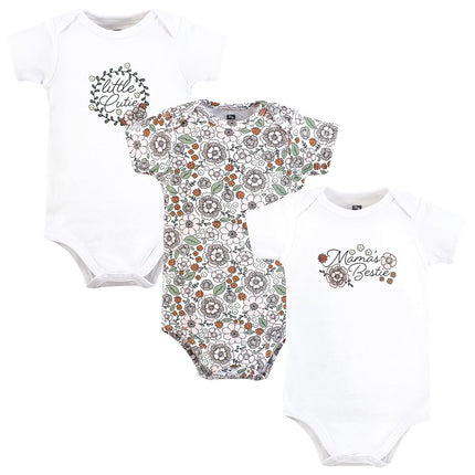 Bodysuits de algodón unisex para bebés Hudson Baby, Mamas Bestie Flower, 18-24 meses