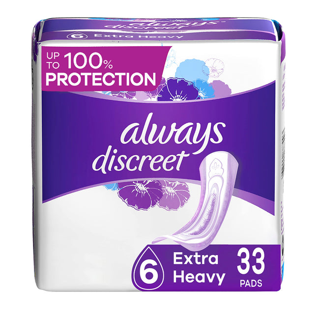 Always Discreet Incontinence Pads for Women and Po