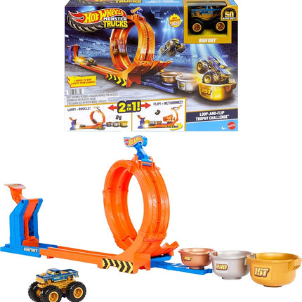 Hot Wheels Monster Trucks Loop-And-Flip Trophy Challenge Playset