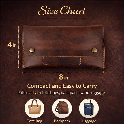 The Antiq Leather Currency Pouch, Currency Organiser, Dollar Bills Holder, Bills Organizer, Money Envelope with Mobile Pocket, Money Bag for Men and Women (Brown)