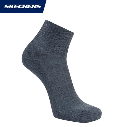 Skechers Men's 10-pack Half Terry Classic Quarter Crew Socks, Comfort-fit & Cushioned Footbed, White/Steel Grey/Dark Denim, 9-13 UK