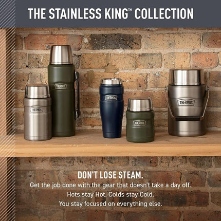 Thermos Stainless King 16 Ounce Travel Tumbler, Matte Red, 470ml
