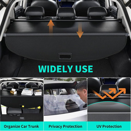 Cargo Cover for Rogue Xtrail Accessories 2024 2023 2022 2021, Anti-Peeping Retractable Car Trunk Cover Security Shade Privacy Screen with Carbon Fiber Texture for Rogue X-Trail 2021-2024