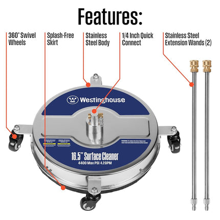 Westinghouse Outdoor Power Equipment PWSCSS 16.5" Surface Cleaner, Blue