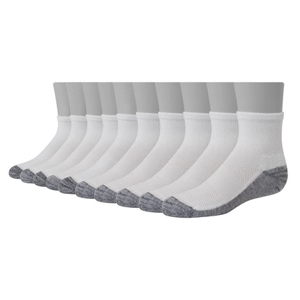 Hanes Ultimate Boys Ankle, 10-Pack White Small