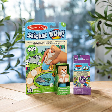 Melissa & Doug Sticker Wow! Bunny Bundle (Stamper w Book + Affirmations Refill Pack)