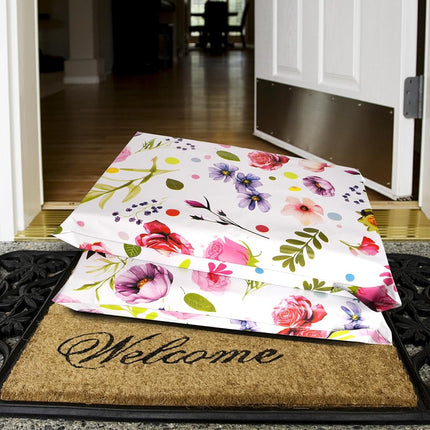 Poly Mailers 12x15.5 Inch, 50 Pack, Flower Self-Seal Shipping Bags