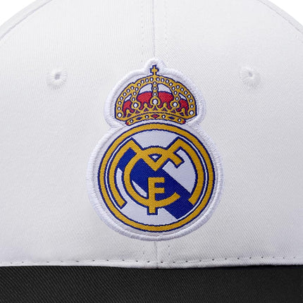 Icon Sports Officially Licensed Real Madrid Adjustable Dad Cap – White & Black Cotton Hat with Buckle for Men & Women
