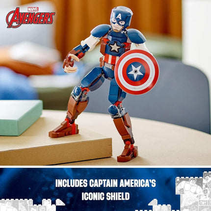 LEGO® Super Heroes Marvel Captain America Construction Figure 76258 Building Toy Set,Avengers Collection, Play and Display Superhero Bedroom Accessory