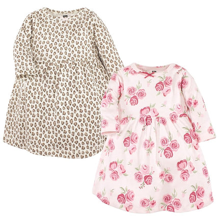 Vestidos de algodón para bebé Hudson Baby, rosa leopardo, 12-18 meses
