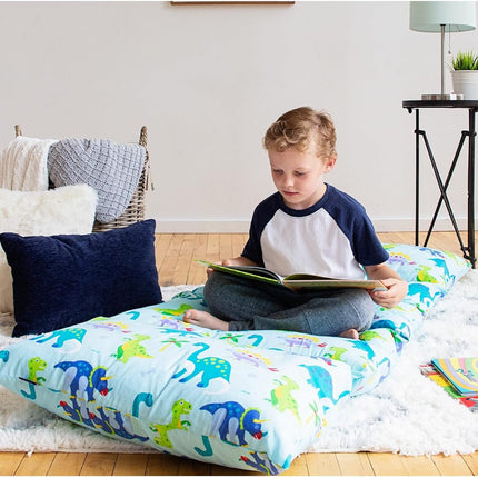 Wildkin Floor Lounger for Kids � Lightweight & Travel-Friendly, Ideal for Sleepovers & Nap Time, Pillow Not Included - Dinosaur Land