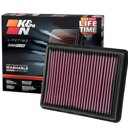 K&N Engine Air Filter: High Performance, Premium, Washable, Panel Filter: 2012-2019 (CX-5, CX-9, 6, 2, Atenza, Axela, 33-3024