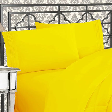 Elegant Comfort 1500 Thread Count Wrinkle & Fade Resistant Egyptian Quality Microfiber Ultra Soft Luxurious 2-Piece Pillowcases, King Size, Yellow