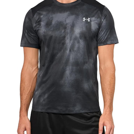 Under Armour Men's CoolSwitch Printed Short Sleeve T Shirt, (003) Black / Castlerock / Reflective, XL