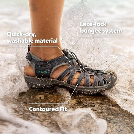 KEEN Women's Whisper Sandal, Medium Grey/Peacock Green, 5.5 UK