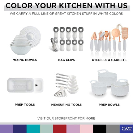 COOK WITH COLOR Kitchen Gadget Set Copper Plated Stainless Steel Utensils with Soft Touch Handles, Copper White, 10 Pieces