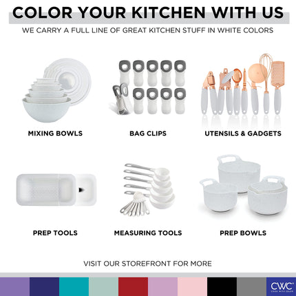 COOK WITH COLOR Kitchen Gadget Set Copper Plated Stainless Steel Utensils with Soft Touch Handles, Copper White, 10 Pieces