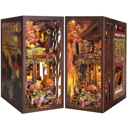 ETKVR Book Nook Kit, DIY 3D Wooden Puzzle Bookend 