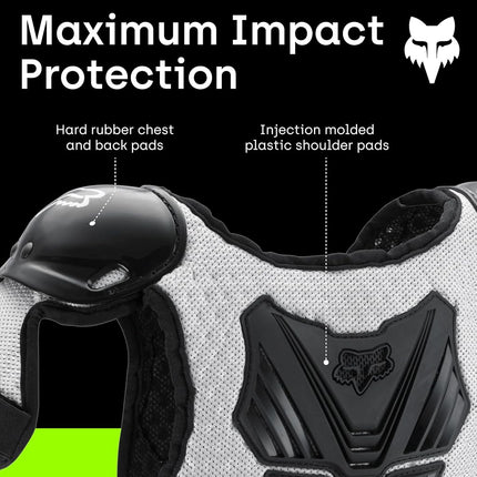 FOX RACING Youth Peewee Titan Motocross Roost Deflector, Black/Silver, M/L