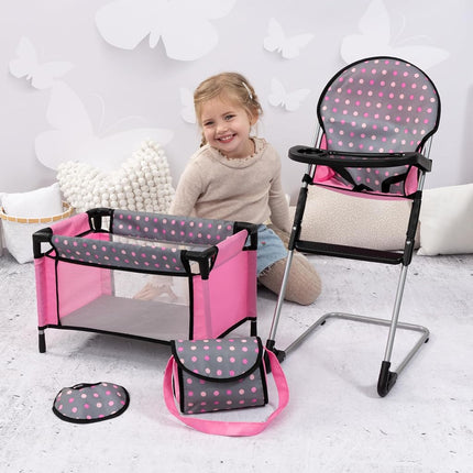 Bayer Design Deluxe Doll Accessory Set with Travel Cot, Ages 3+