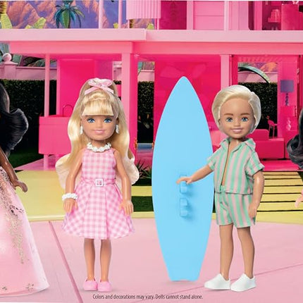 Barbie The Movie Chelsea Collectible 4-Pack Dolls, Includes, Ken, President, Gloria Characters with Removable Outfits, JBH77