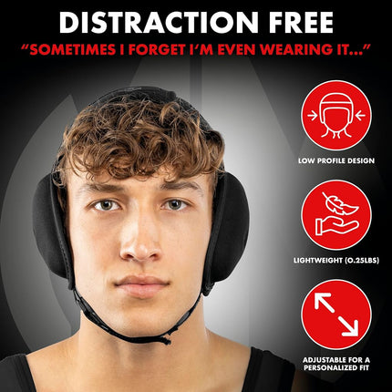 Matman Wrestling Headgear Adult Ear Guard Ultra Soft Grappling Head Guard (Black)