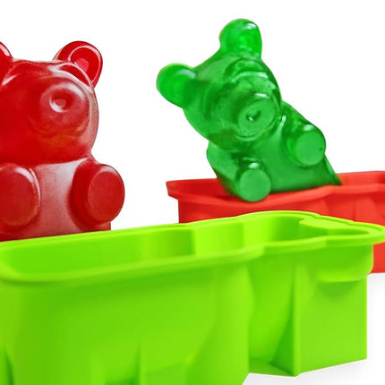 Mister Gummy DIY Giant Gummy Bear Mold by | Premium Quality Silicone + 2 Recipes and 5 Gift Bags Included | Make Big Bear Treats! (Gummy, Cakes, Breads, Chocolates, and More) (Red)