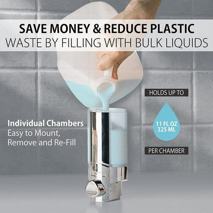 Better Living Aviva Three Chamber Dispenser, Chrome