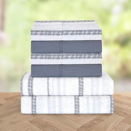 Elegant Comfort Softest and Coziest 4-Piece Sheet Set - 1500 Premium Hotel Quality Microfiber - Deep Pocket, Wrinkle Resistant 4-Piece Floral Bed Sheet Set, Twin, Traci Gray