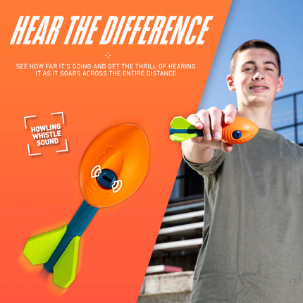 NERF Vortex Mini Aero - NERF Soft Mini Vortex Football for Long-Distance Throws - Great for Pool and Beach Football - Kids Aero Howler Whistle Vortex Foam Ball