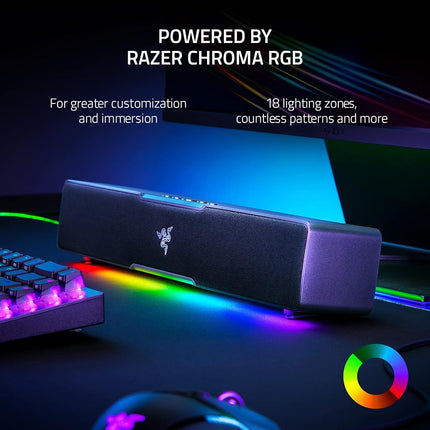 Razer Leviathan V2 X: Barra de sonido para PC con controladores de rango completo - Diseño compacto - Chroma RGB - Alimentación y audio por USB tipo C - Bluetooth 5.0 - para PC, portátiles, teléfonos inteligentes, tabletas y Nintendo Switch