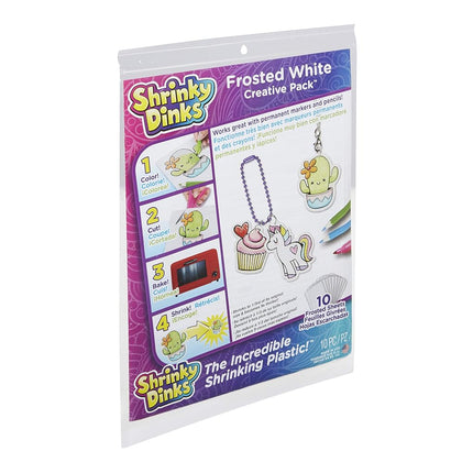 Shrinky Dinks Paquete creativo 10 hojas blanco escarchado, actividad de arte y manualidades para niños