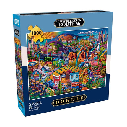 Buffalo Games - Eric Dowdle - Get Your Kicks on Route 66-1000 Piece Jigsaw Puzzle for Adults - Challenging Puzzle Perfect for Game Nights - Finished Size is 26.75 x 19.75