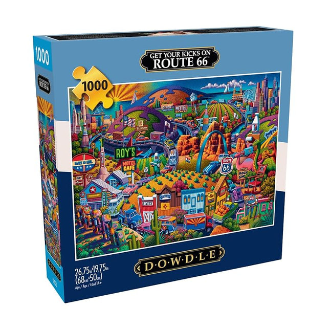 Buffalo Games - Eric Dowdle - Get Your Kicks on Route 66-1000 Piece Jigsaw Puzzle for Adults - Challenging Puzzle Perfect for Game Nights - Finished Size is 26.75 x 19.75