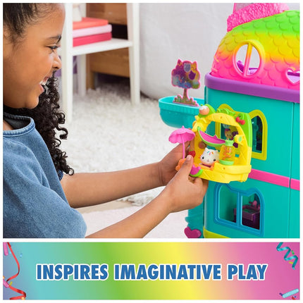 Gabby’s Dollhouse, Cakey’s Fruit Smoothie Balcony Playset, 8-Pcs with Toy Figures, Doll’s House Accessories and Sensory Play, Kids’ Toys for Girls and Boys 3+