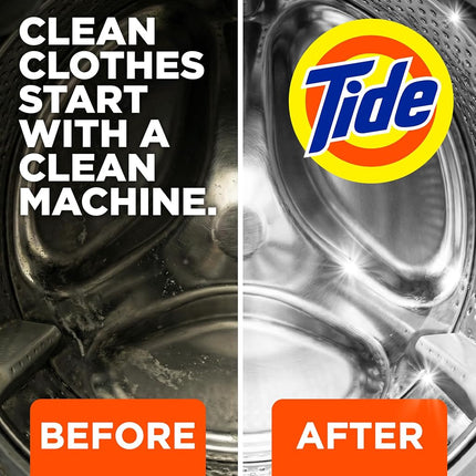 Nettoyant pour lave-linge Tide, nettoyant pour machines à laver avec Oxi pour machines à laver à chargement frontal et par le haut, éliminateur de résidus et d'odeurs de nettoyage en profondeur, approvisionnement de 7 mois