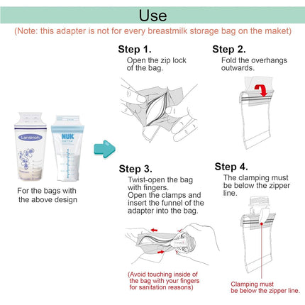 Maymom Breastmilk Storage Bag Adapters Compatible with Spectra S1, S2 Pumps ; 2 Duckbill Valves Included