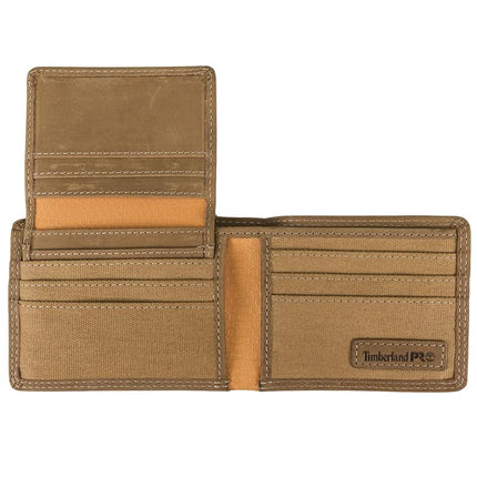 Timberland PRO Men's Leather RFID Wallet with Removable Flip Pocket Card Carrier, Wheat/Pullman, One Size