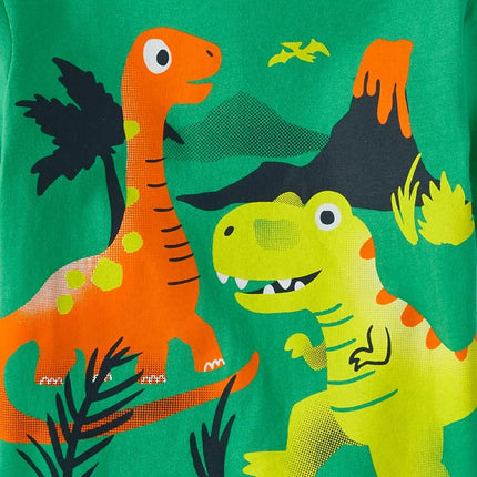 The Children's Place Camisetas gráficas de manga corta de dinosaurios para bebés y niños pequeños, paquete múltiple, Volcán/Dinosaurio Conejito/Dinosaurios de camuflaje, 4T