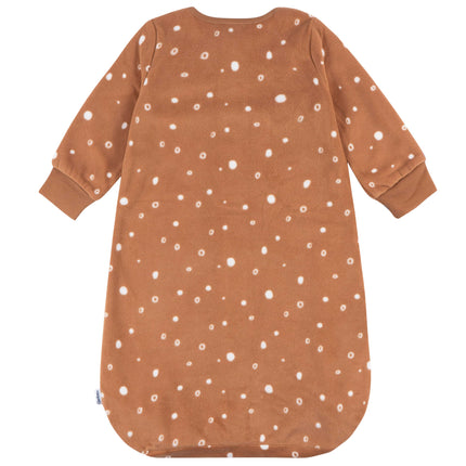 Gerber Unisex Baby Fleece Wearable Blanket, Brown Dots, 0-6 Months