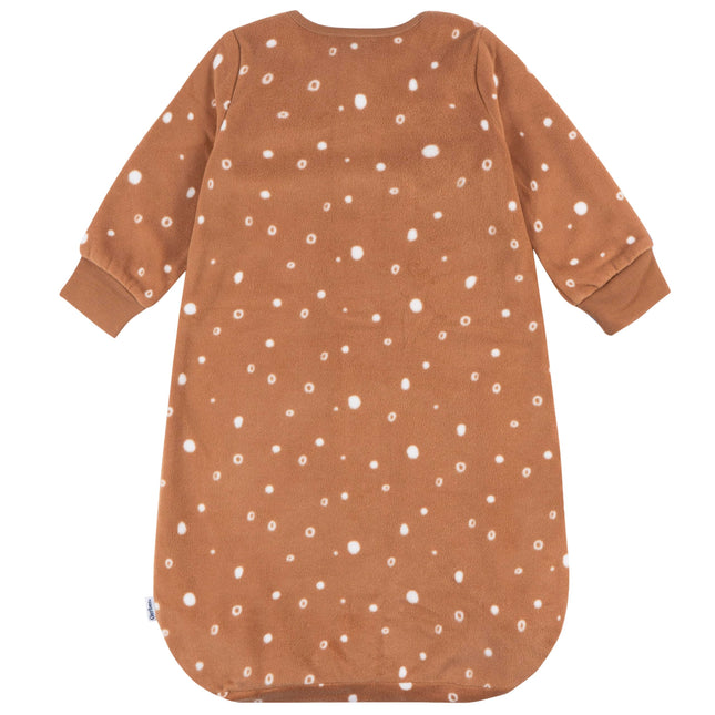 Gerber Unisex Baby Fleece Wearable Blanket, Brown Dots, 0-6 Months