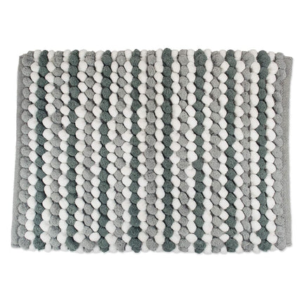 DII Ultra Soft Plush Spa Microfiber Shag Chenille Bath Mat Place in Front of Shower, Vanity, Bath Tub, Sink, and Toilet, 17 x 24 - Gray Stripe