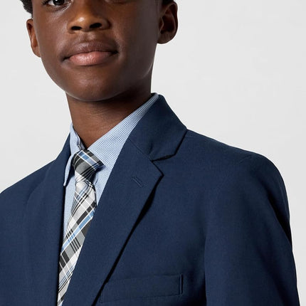 Van Heusen Boys' Flex Stretch Suit Jacket, Bank Blue Solid, 12 Husky