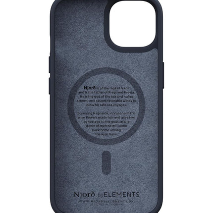 Njord Collections iPhone 14 Plus Case - Mobile Phone Case Made Salmon Leather - Reycled/Durable Material - 2 Metre Drop Protection - Suitable for Magsafe/Wireless Charging - Black