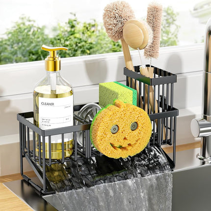 Cisily Sink Caddy With Smiley Face Sponge Holder, 