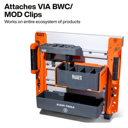KLEIN TOOLS BC703SL Sliding Drawer Module, Rail System Attachment, 15-Pound Load Rating, High-Impact Plastic, Weather-Resistant with Customizable Removable Inserts for Man Lifts and Scissor Lifts