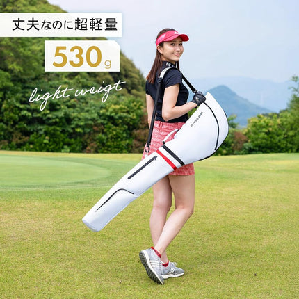 PYKES PEAK Golf Club Case | Sunday Golf Bag | Foldable Design for 47” Clubs | Fits 10 Clubs | Waterproof Pocket | Ideal for Driving Range & Practice | Navy | Designed in Japan