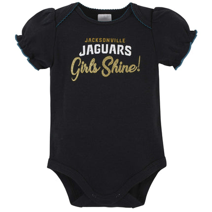 Paquete de 3 bodys de manga corta NFL para bebé niña de Gerber, color del equipo, 6-12 meses